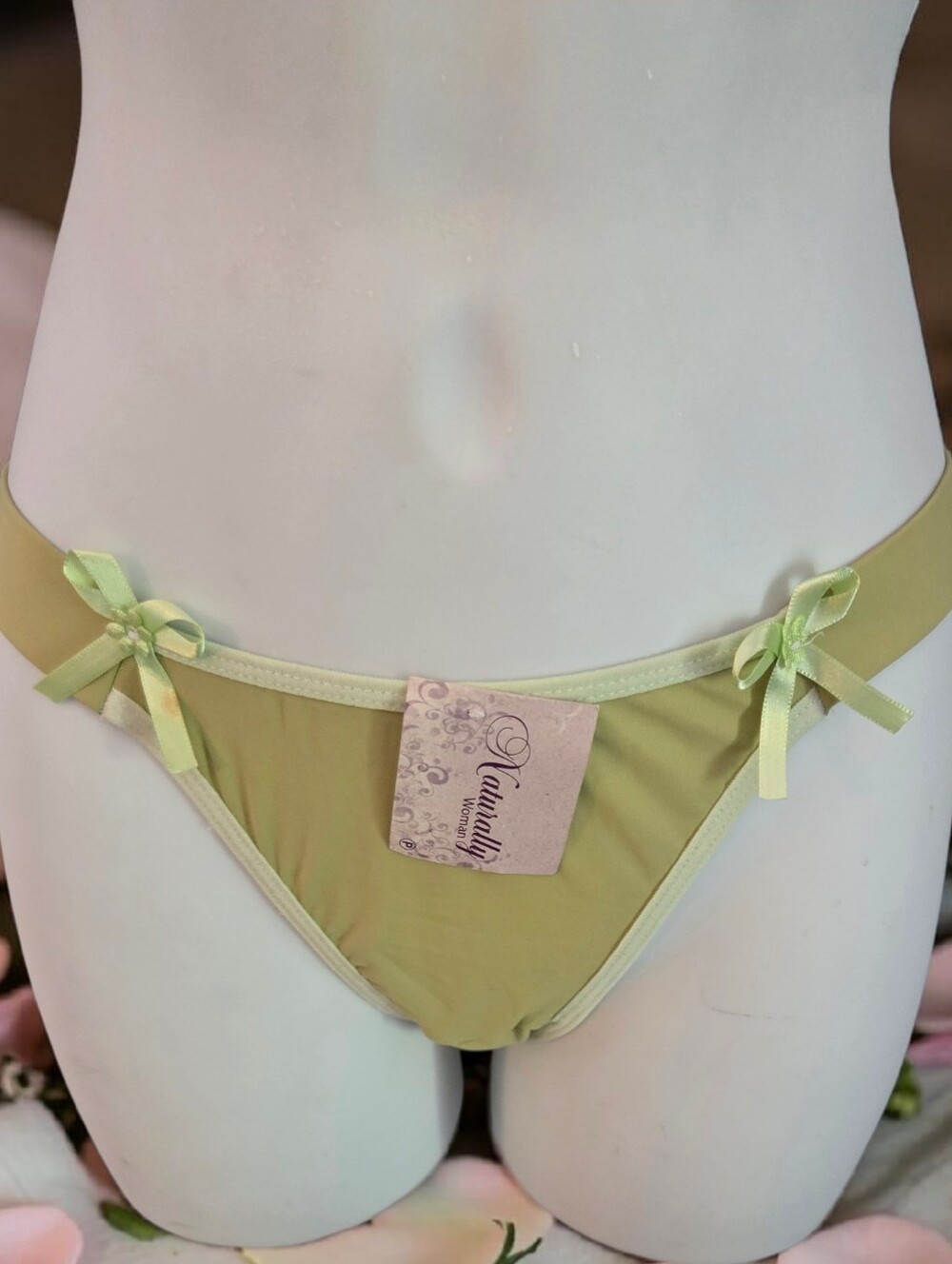 Brazilian Collection Lingerie Women’s Light Green Panty With Bows